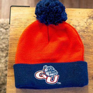 GONZAGA Bulldogs NCAA College Beanie GREAT CONDITION with puffball